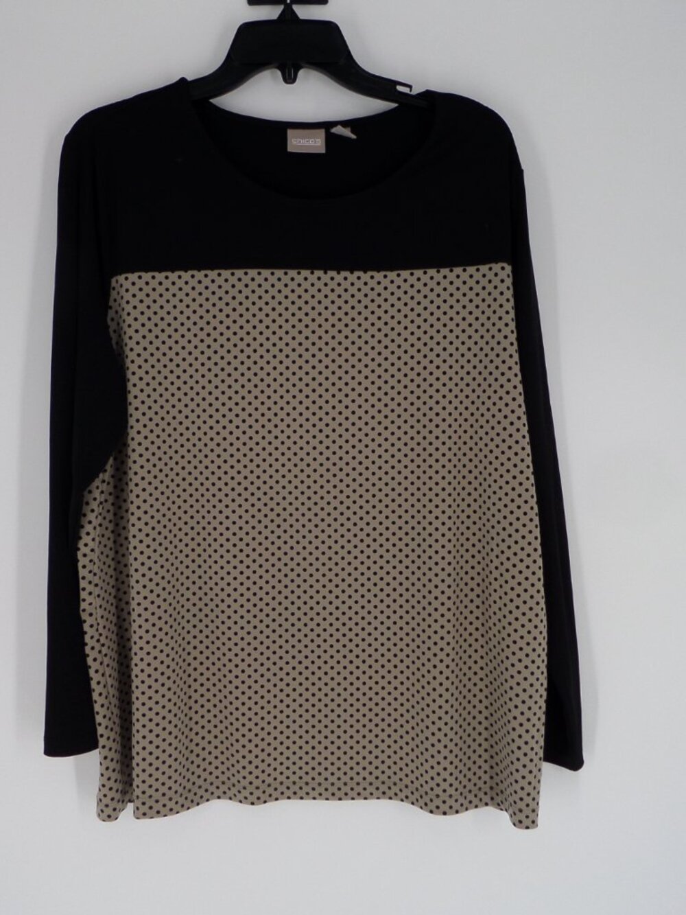 Chico's Woman's Long Sleeve Multi Color Polka Dot Top Size 3 US XL